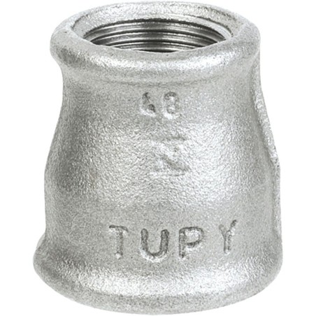 Raccord fonte galvanisé malléable fileté Manchon réduit femelle - Galvanisée / Galva - 3/8" - 1/4"