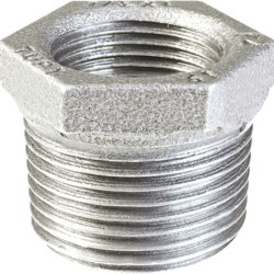Raccord fonte galvanisé malléable fileté Manchon réduit mâle et femelle - Galvanisée / Galva - 3" - 1"