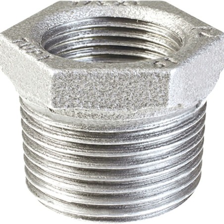 Raccord fonte galvanisé malléable fileté Manchon réduit mâle et femelle - Galvanisée / Galva - 3" - 2"1/2