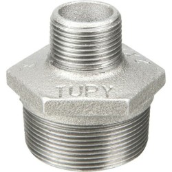 Raccord fonte malléable galvanisé Mamelon réduit mâle - Galvanisée / Galva - 1/2" - 1/4"
