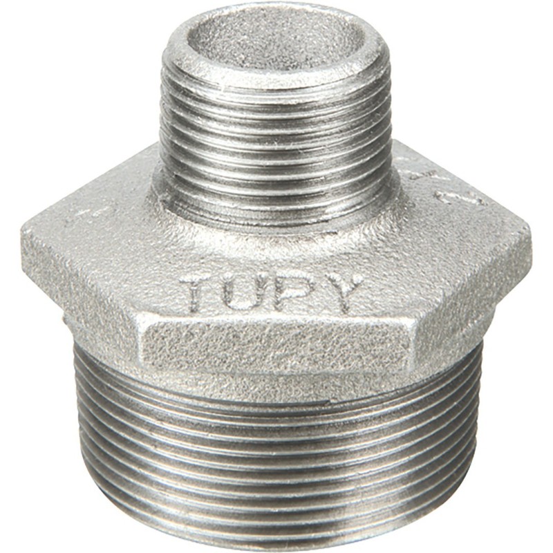 Raccord fonte malléable galvanisé Mamelon réduit mâle - Galvanisée / Galva - 1"1/4 - 1/2"