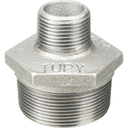 Raccord fonte malléable galvanisé Mamelon réduit mâle - Galvanisée / Galva - 1"1/4 - 1/2"
