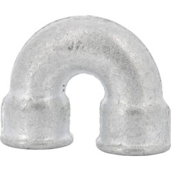 Raccord fonte malléable galvanisé fileté courbe FF double 180° - 1" - Galvanisée / Galva